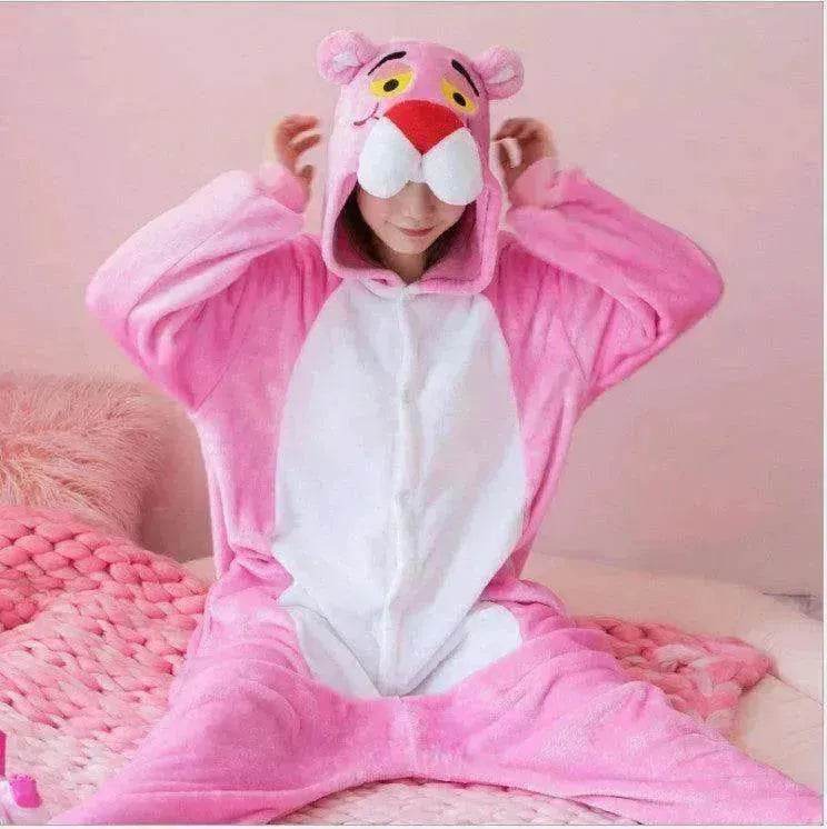 Pink cartoon one-piece pajamas - EX-STOCK Canada