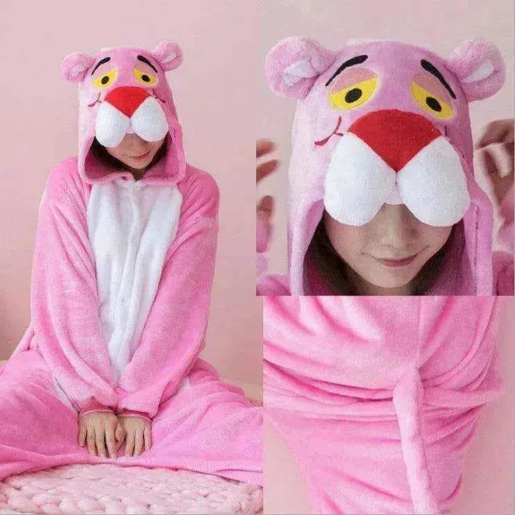 Pink cartoon one-piece pajamas - EX-STOCK Canada