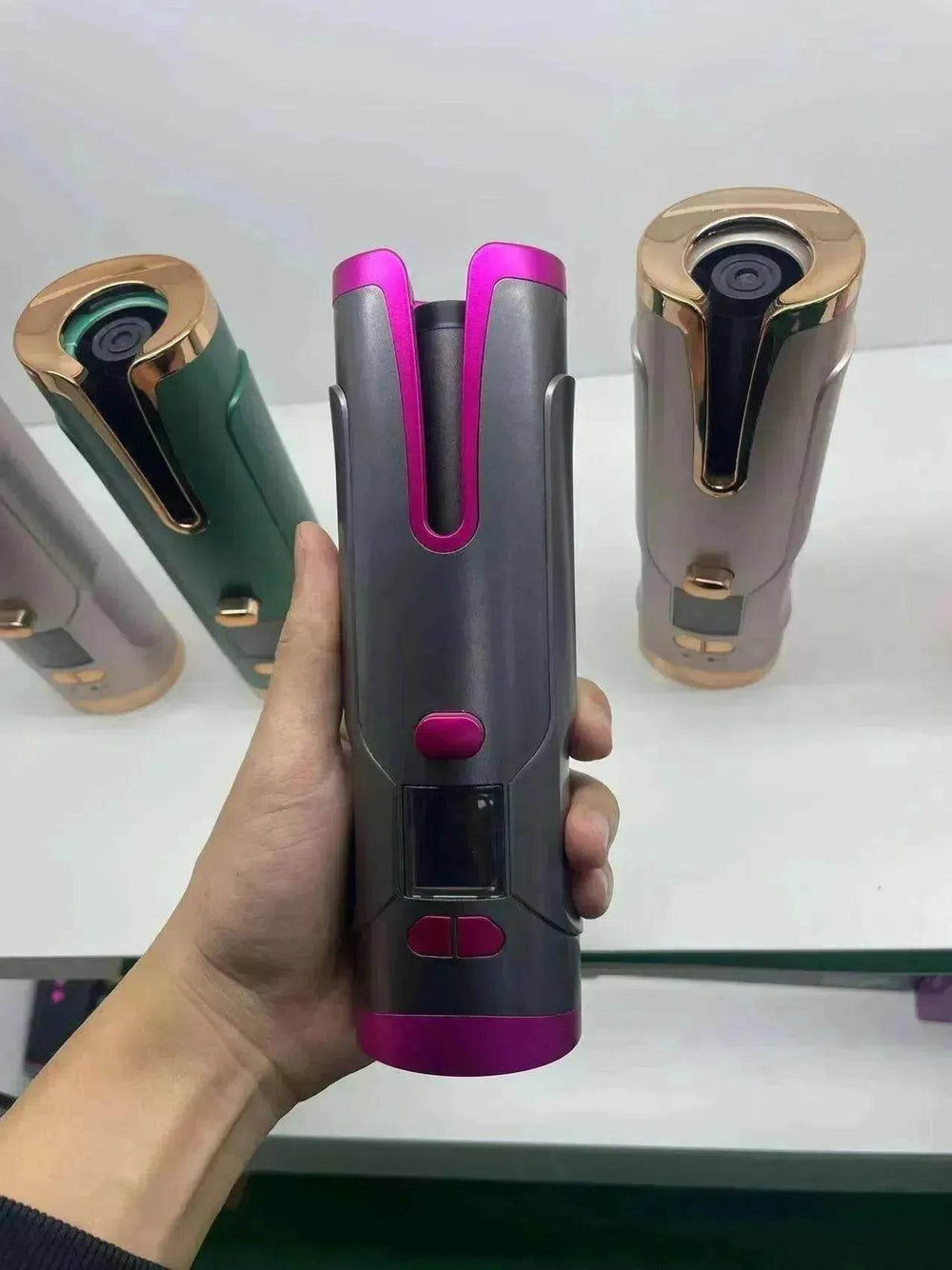 Portable LCD Hair Curler: Rechargeable, Ceramic, Auto Rotating - EX-STOCK Canada