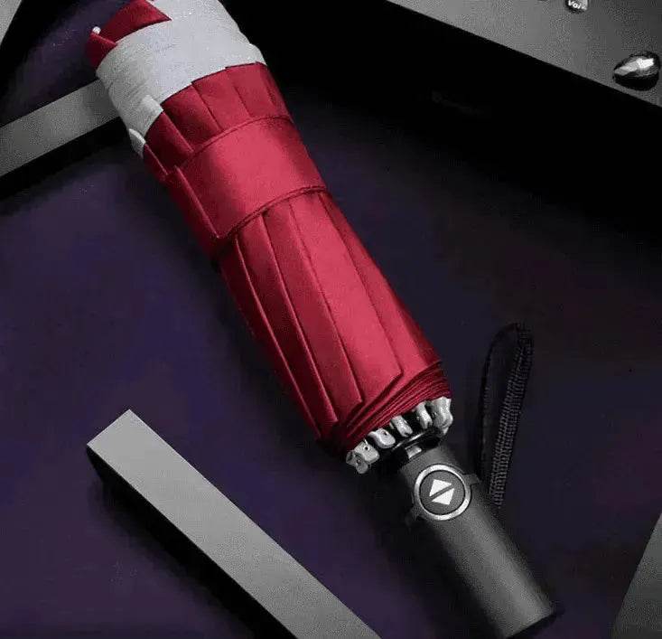 Portable Windproof Umbrella, 10Ribs Auto Close, Reflective for Safety - EX-STOCK Canada