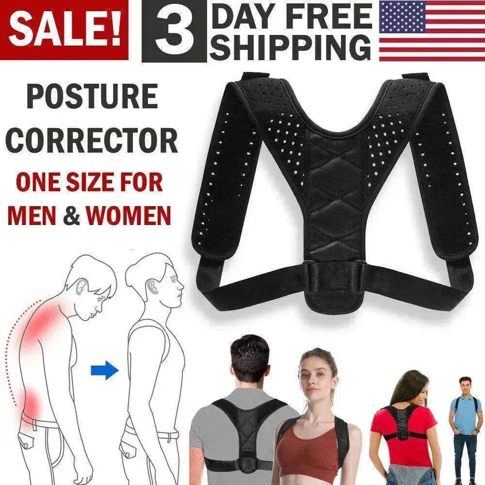 Posture Corrector Men Women Upper Back Pain Brace Clavicle Support Straightener - EX-STOCK Canada