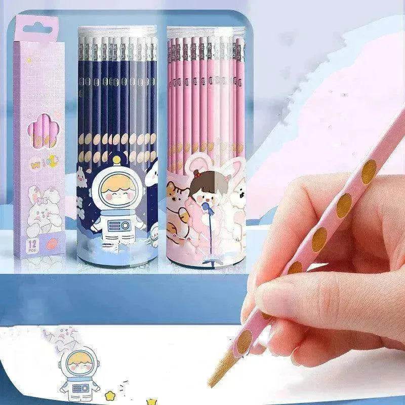 Primary School Students Use Hole-shaped Pencils To Correct Their Grip - EX-STOCK Canada