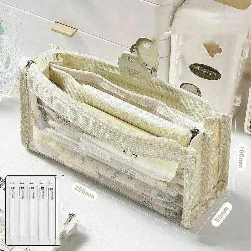 Primary School Transparent Pen Bag High Appearance Level Large Capacity - EX-STOCK Canada
