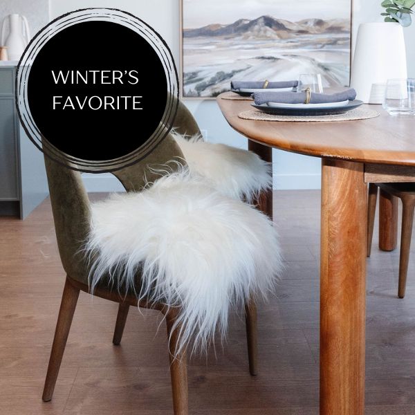 Coussin de chaise en peau de mouton islandais blancEX-STOCK Canada