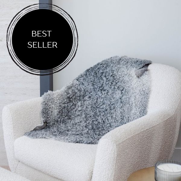 Grey Short Wool Gotland Sheepskin EX-STOCK Canada