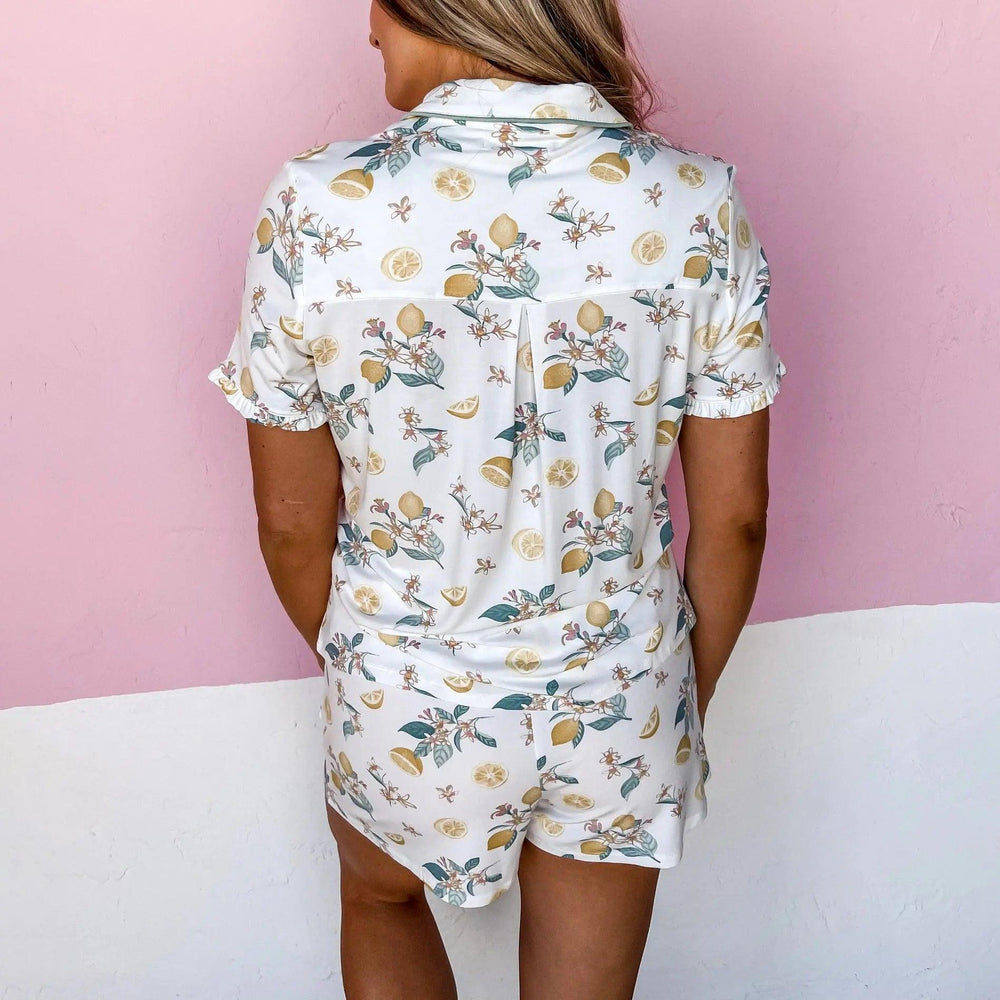 Printed Cardigan Short Sleeve Single-breasted Casual Suit Home Pajamas For Women - EX-STOCK Canada