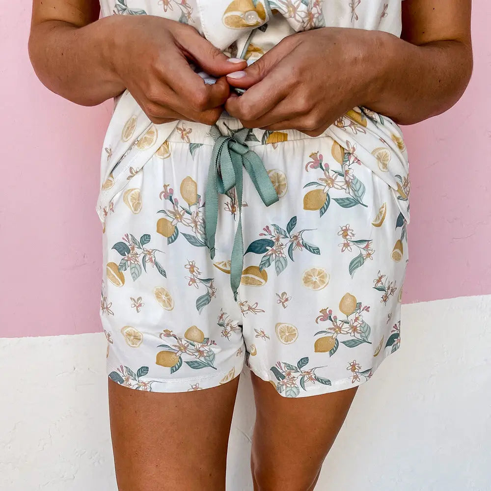 Printed Cardigan Short Sleeve Single-breasted Casual Suit Home Pajamas For Women - EX-STOCK Canada