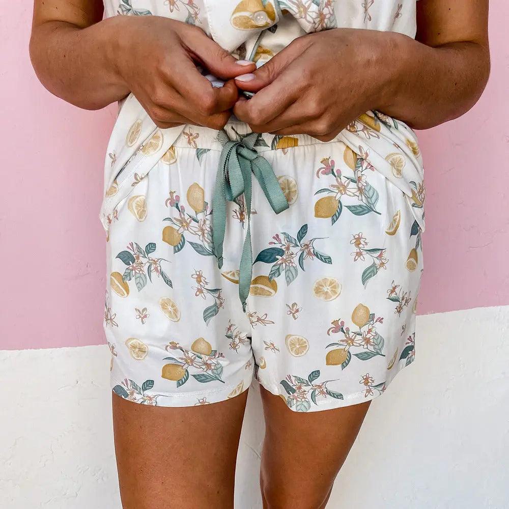 Printed Cardigan Short Sleeve Single-breasted Casual Suit Home Pajamas For Women - EX-STOCK Canada