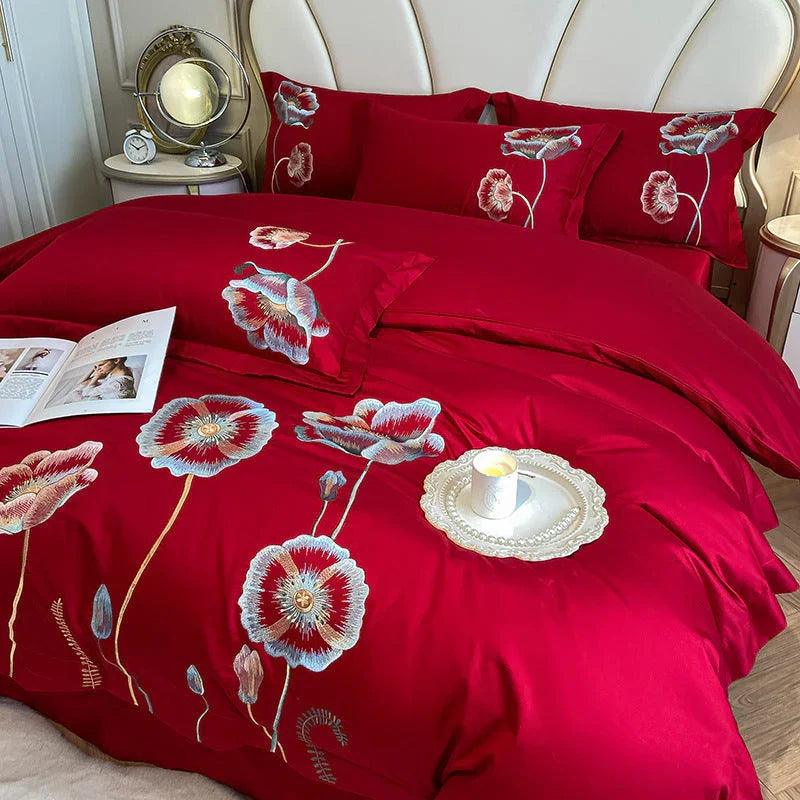Pure Cotton Bed Sheet Duvet Cover Embroidered Long-staple Cotton Four-piece Set EX-STOCK Canada