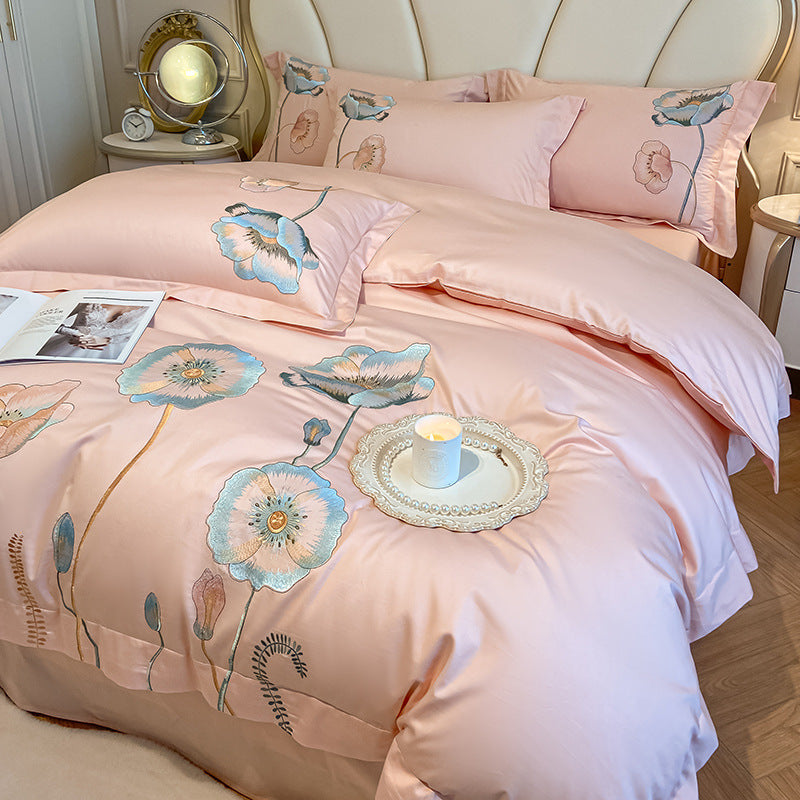 Pure Cotton Bed Sheet Duvet Cover Embroidered Long-staple Cotton Four-piece Set EX-STOCK Canada