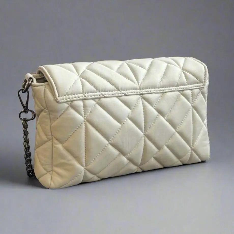 Quilted Soft Leather Crossbody Bag with Chain Strap EX-STOCK Canada