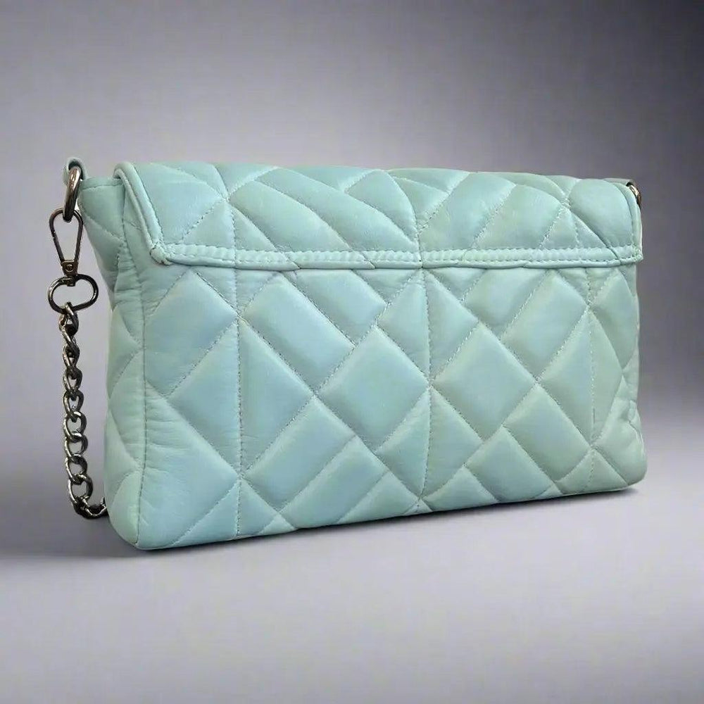 Quilted Soft Leather Crossbody Bag with Chain Strap - EX-STOCK Canada