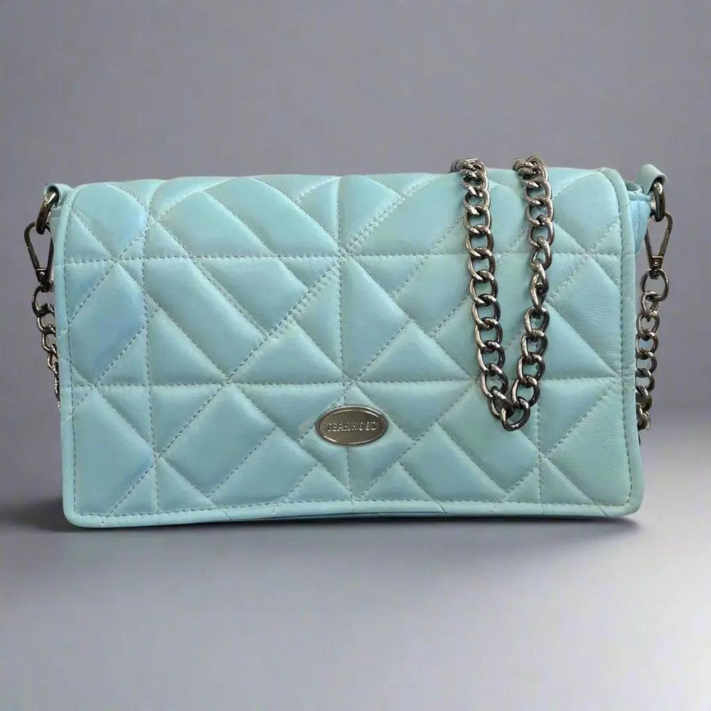 Quilted Soft Leather Crossbody Bag with Chain Strap - EX-STOCK Canada