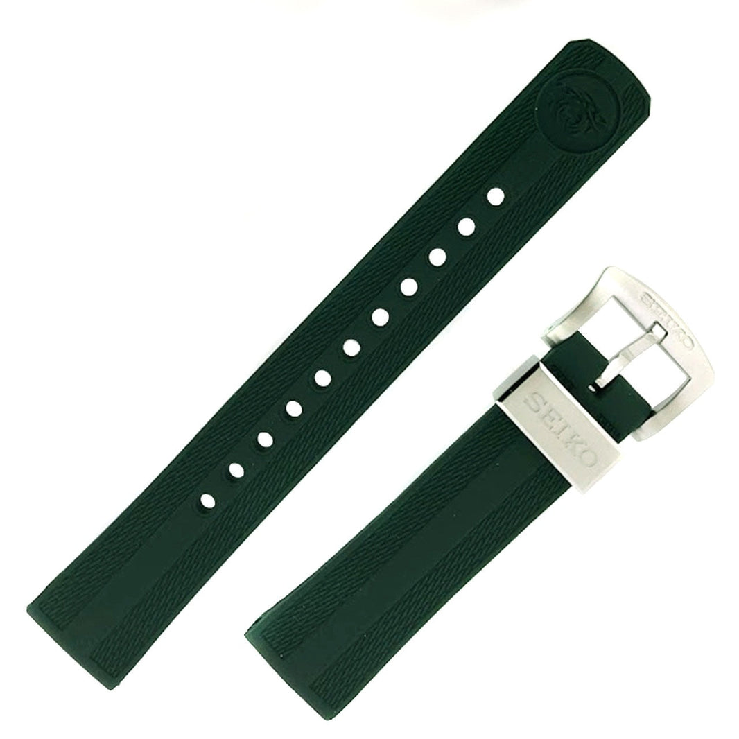 Bracelet en caoutchouc SEIKO Vert Forêt OEM 20 mm | R03E014J0