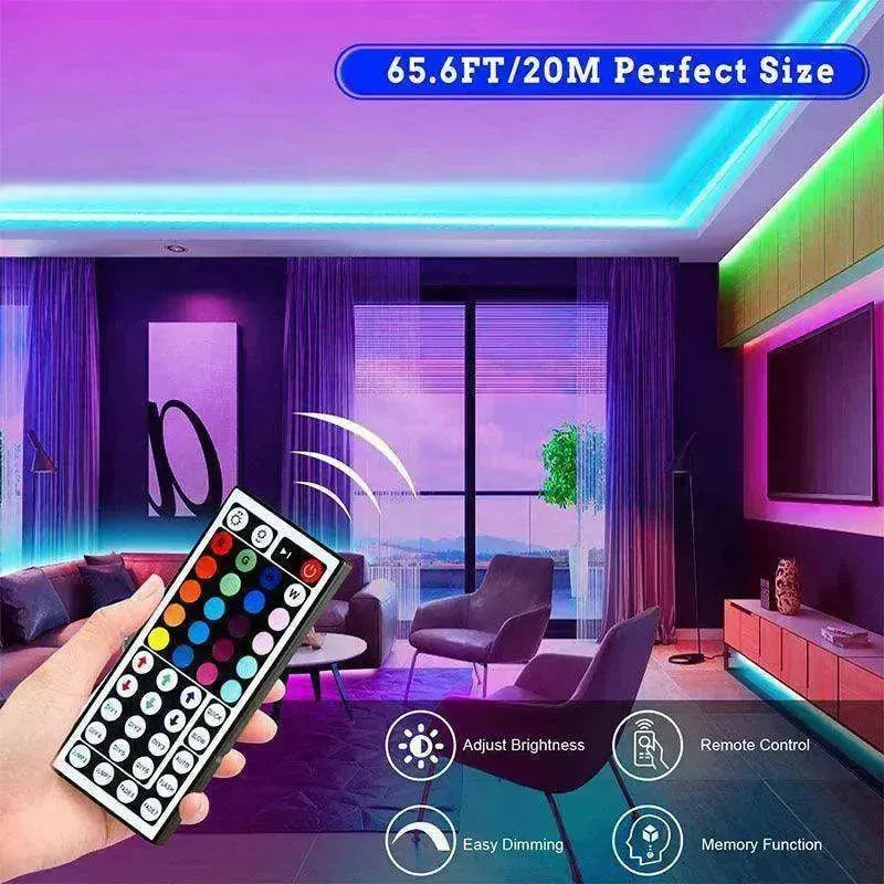 RGB 5050 LED Light Strip Color changing LED Strip Light with Remote Controller 20 meters Long 44keys Controller - EX-STOCK CANADA