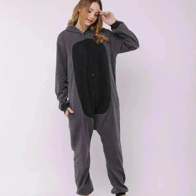 Raccoon cartoon animal one-piece pajamas polar fleece material - EX-STOCK Canada