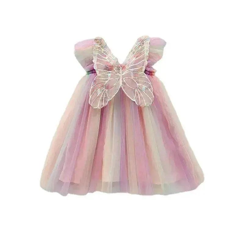 Robe de fille en maille avec ailes de papillon arc-en-ciel - EX-STOCK Canada