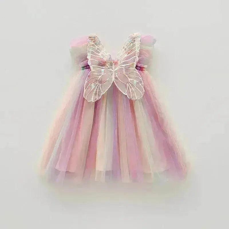 Robe de fille en maille avec ailes de papillon arc-en-ciel - EX-STOCK Canada