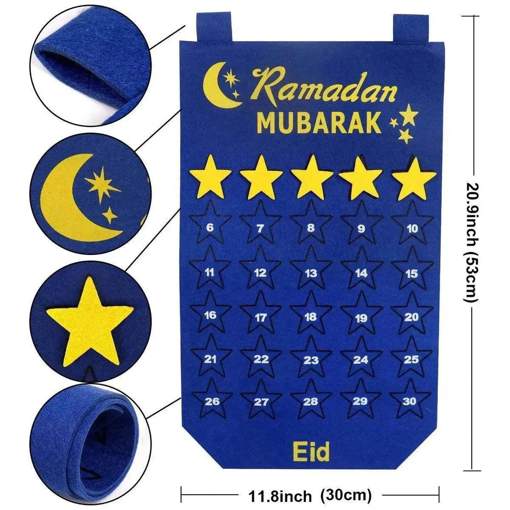 زينة رمضان تقويم عيد 30 يومًا جدارية العيد للأطفال - EX-STOCK Canada