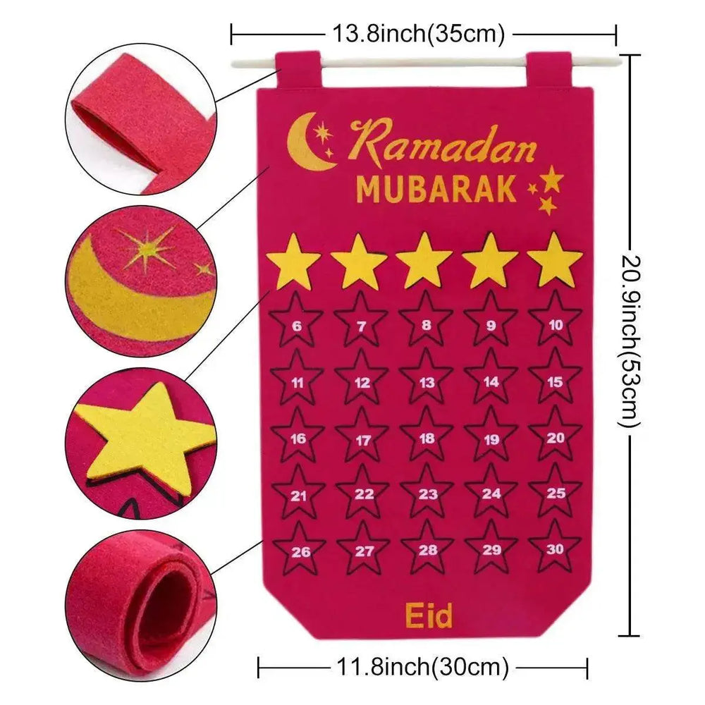 Ramadan Decoration Eid Calendar 30 Days Eid Tapestry For Children - EX-STOCK Canada