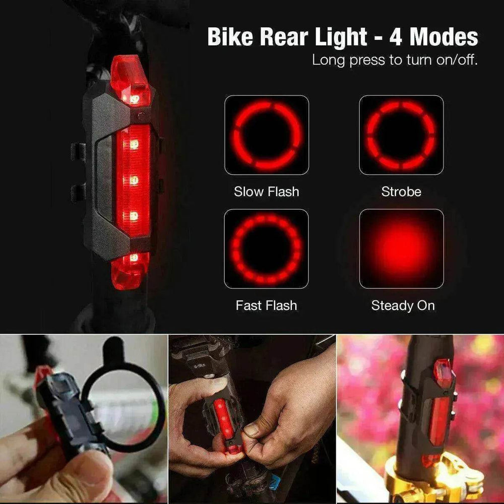 Recharge LED Bike Light Set: Rainproof - EX-STOCK Canada