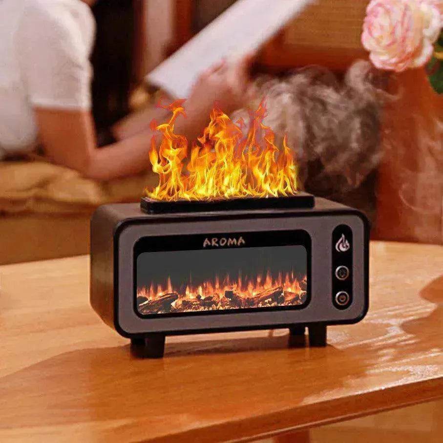 Retro Fireplace Aroma Diffuser Simulation Flame Creative Desktop Humidifier - EX-STOCK Canada