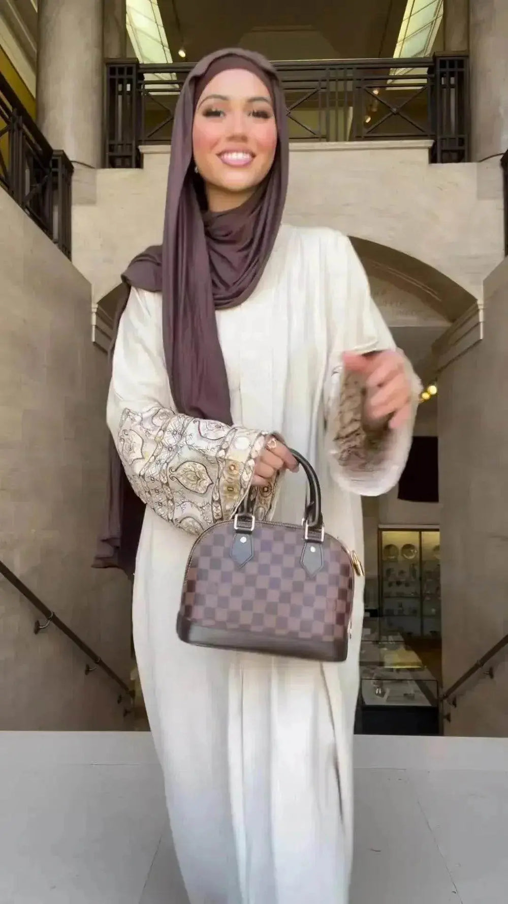 Retro-Inspired Boho Print Long Dress with Loose Puff Sleeves - EX-STOCK Canada