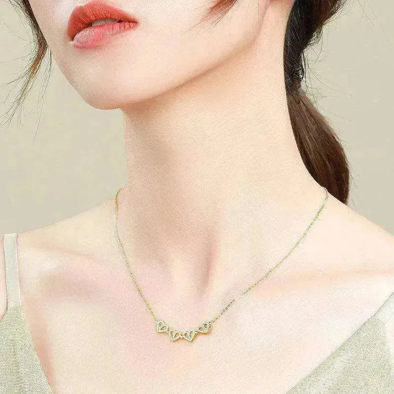 Collier pendentif femme en forme de cœur pliable magnétique rétro en trèfle à quatre feuilles - EX-STOCK CANADA