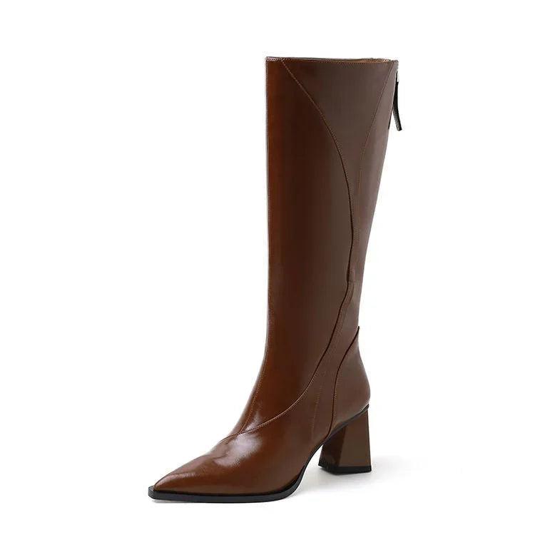 Retro Maillard Tube High Heel Riding Boots EX-STOCK Canada