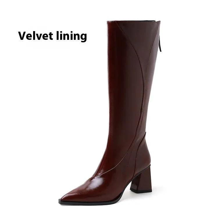 Retro Maillard Tube High Heel Riding Boots EX-STOCK Canada