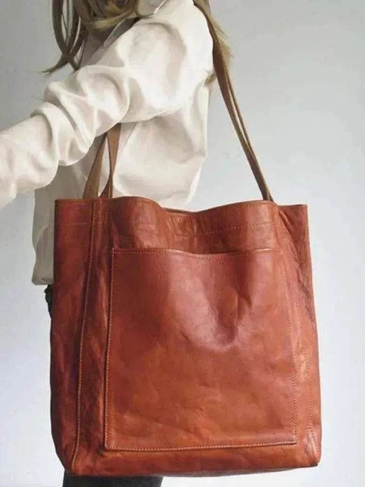 Retro Shoulder Bag Big Pocket Oil Wax Totes - EX-STOCK Canada