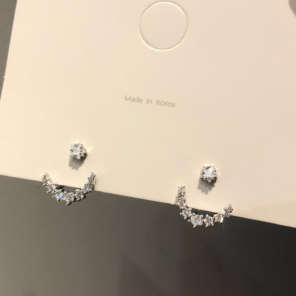 Rhinestone Arc Back-hanging Earrings EX-STOCK Canada