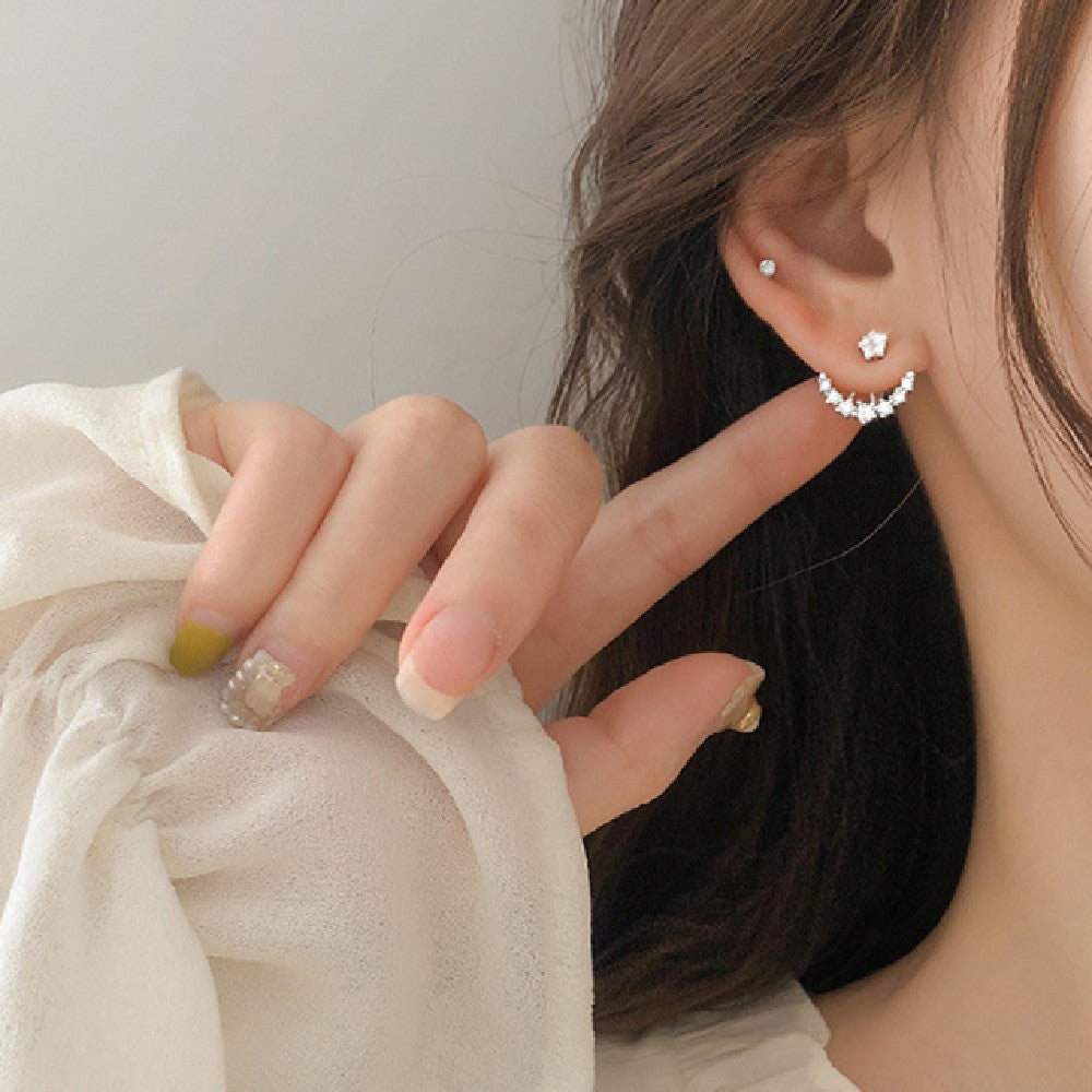 Rhinestone Arc Back-hanging Earrings EX-STOCK Canada