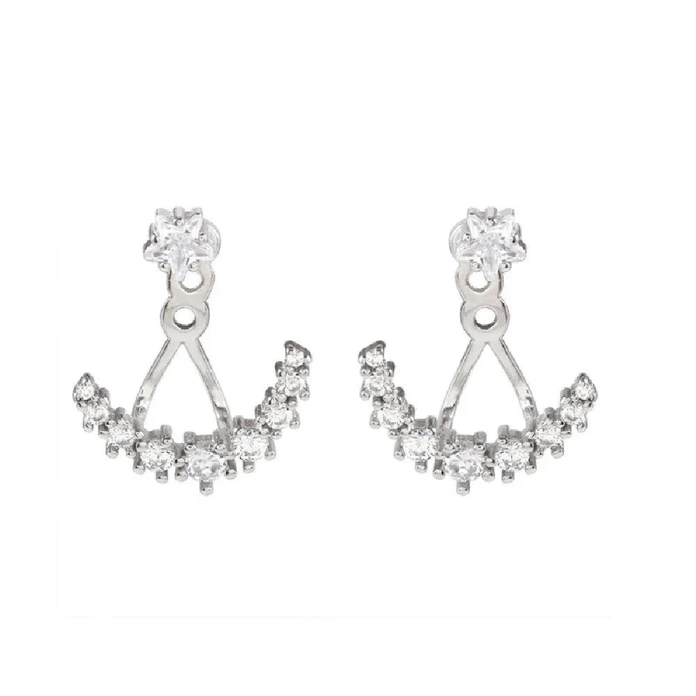 Rhinestone Arc Back-hanging Earrings EX-STOCK Canada