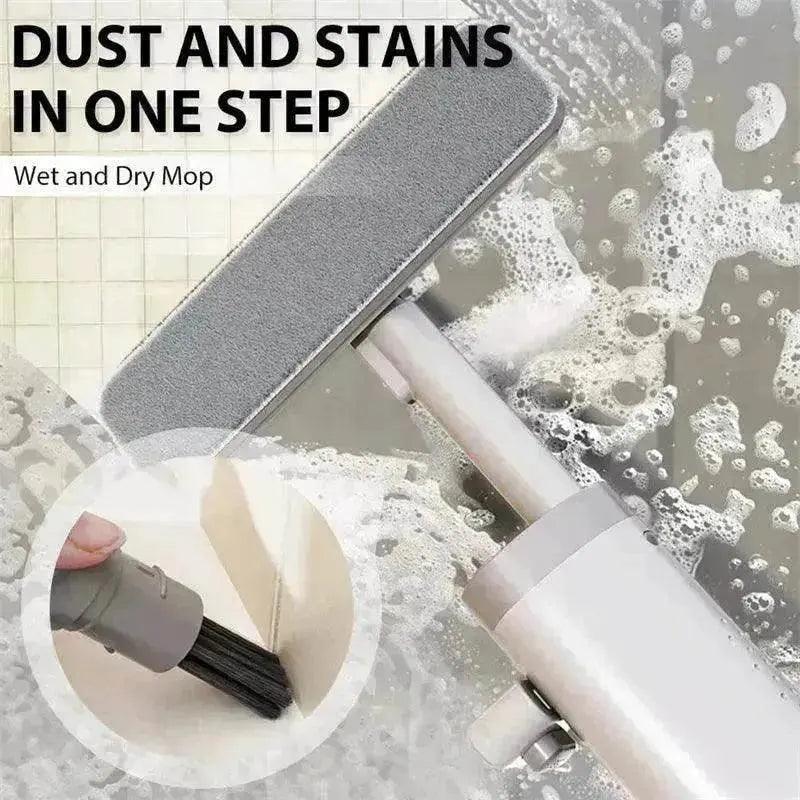 Serpillière Mini Auto-essorable Pivotante Avec Brosse Pour Fentes Serpillière Plate Sans Lavage À La Main Avec 2 Tampons Microfibres Réutilisables, Serpillière En Microfibre Pour Usage Humide Et Sec Auto-essorable Serpillière Plate Pour Le Nettoyage Des Sols - EX-STOCK Canada