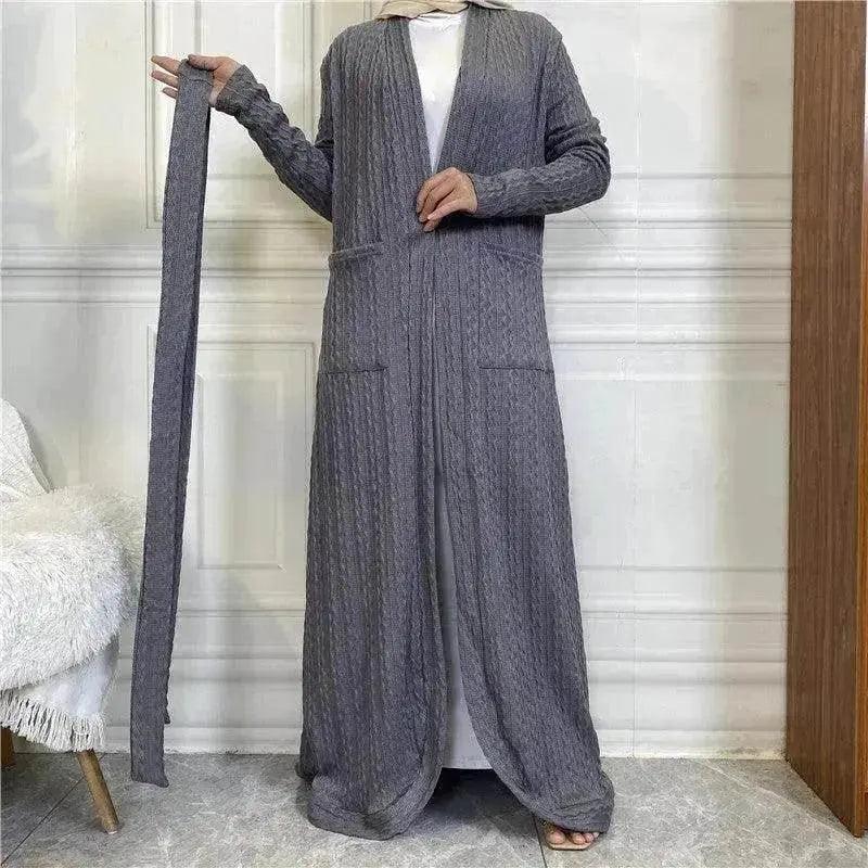 Cardigan à bords arrondis Pull Veste longue arabe - EX-STOCK Canada
