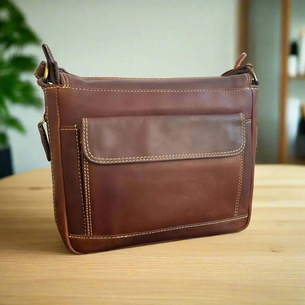 Rugged Earth Full Grain Leather East-West Organizer Bag EX-STOCK Canada