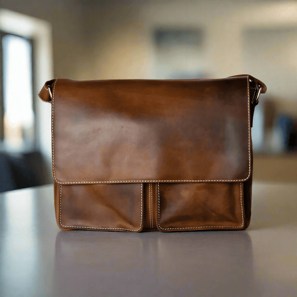 Rugged Earth Leather Messenger Bag EX-STOCK Canada