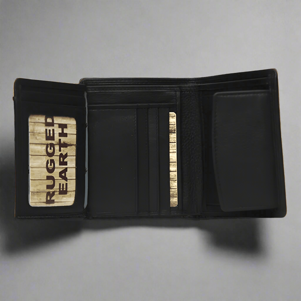 Rugged Earth Men's Leather Wallet with Coin Pocket EX-STOCK Canada