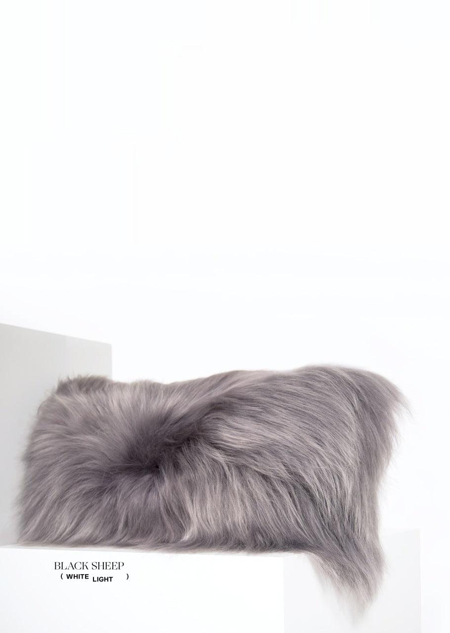 Rectangular Silver Icelandic Sheepskin Pillow Cover EX-STOCK Canada