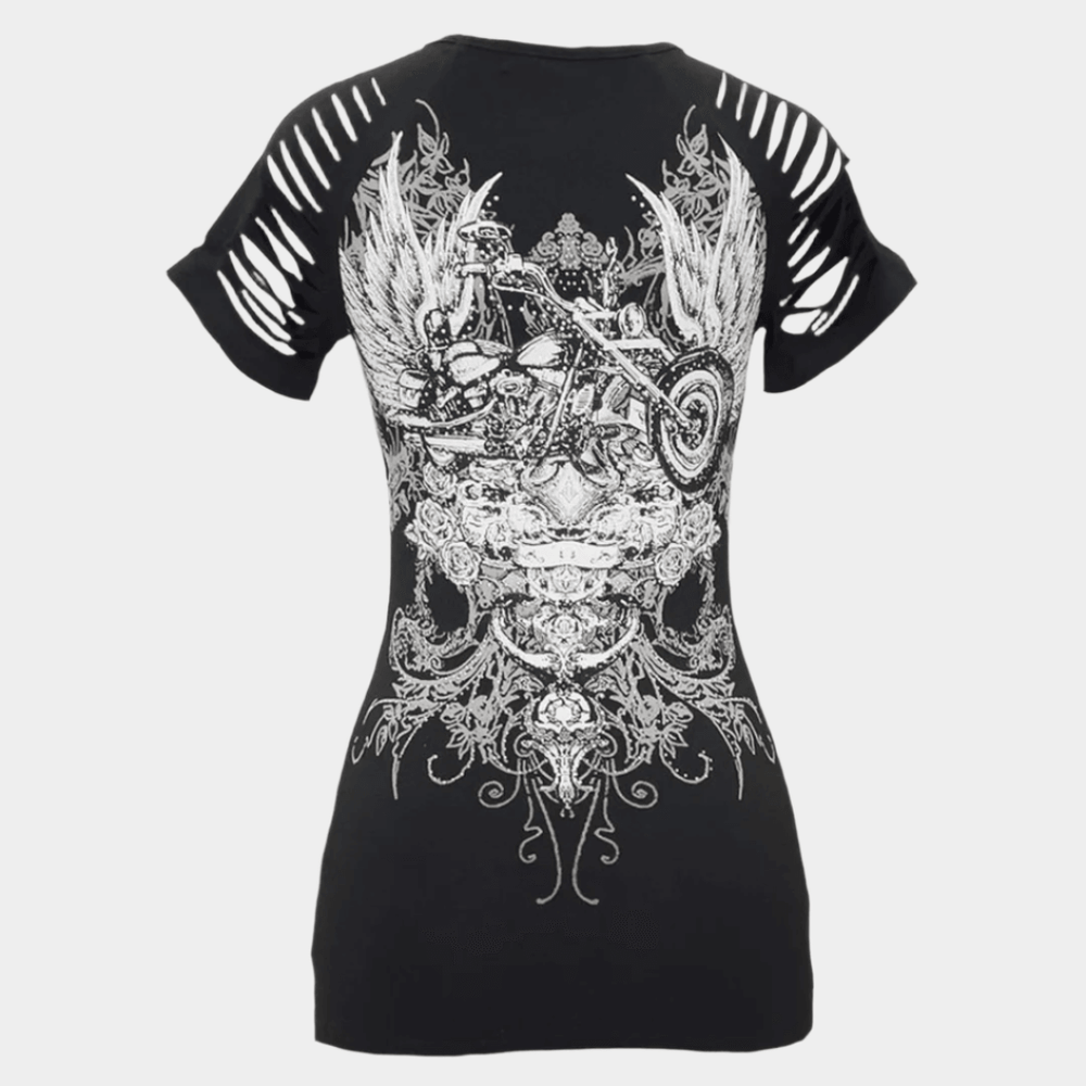 Women's Skull & Wings Tank Top with Rhinestones EX-STOCK Canada
