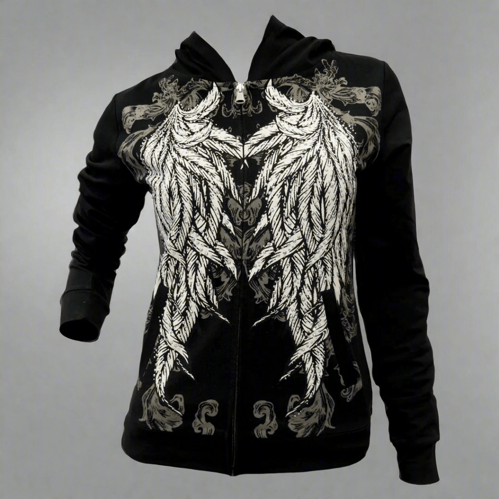 Women's Rhinestone Angel Wing Hoodie EX-STOCK Canada