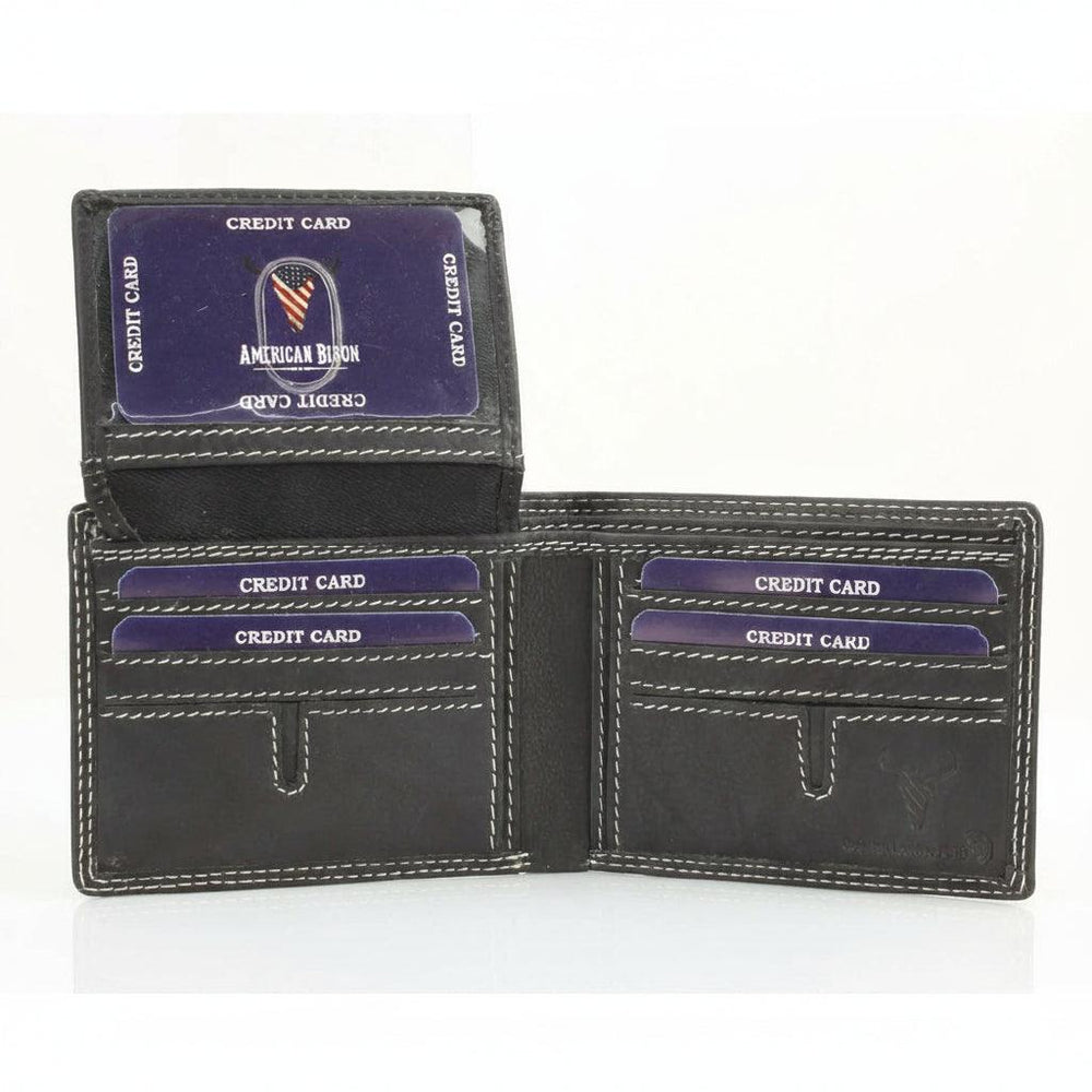 Men's Oil Pull Up Top Flap Bifold Wallet EX-STOCK Canada
