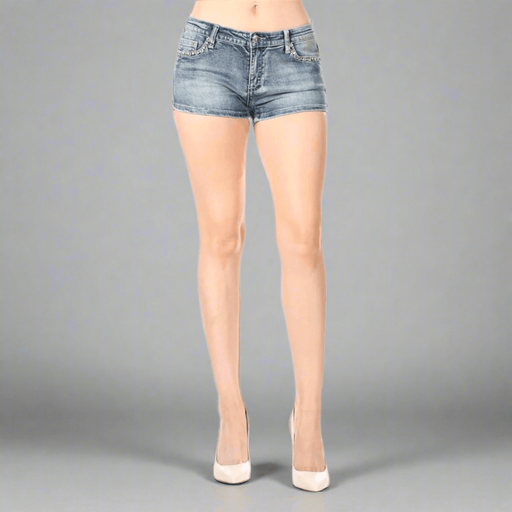 Bus Stop Women's Rhinestone Angel Wing Denim Shorts EX-STOCK Canada