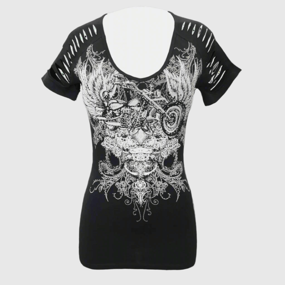 Women's Skull & Wings Tank Top with Rhinestones EX-STOCK Canada