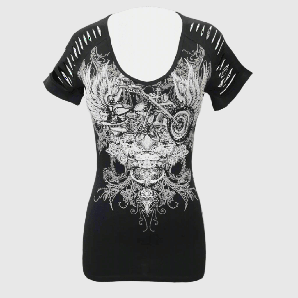 Women's Skull & Wings Tank Top with Rhinestones EX-STOCK Canada