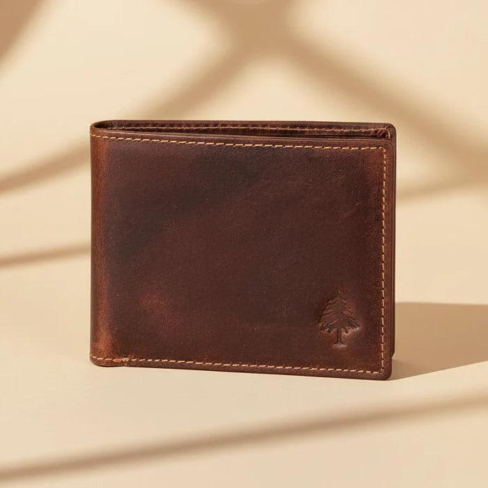 Portefeuille à deux volets en cuir Greenwood pour hommes. Portefeuille de protection RFID haut de gamme avec compartiment rabattableEX-STOCK Canada
