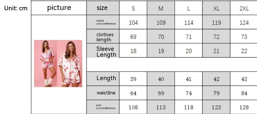 Satin Printed Two-piece Suit Pajamas For Women - EX-STOCK Canada