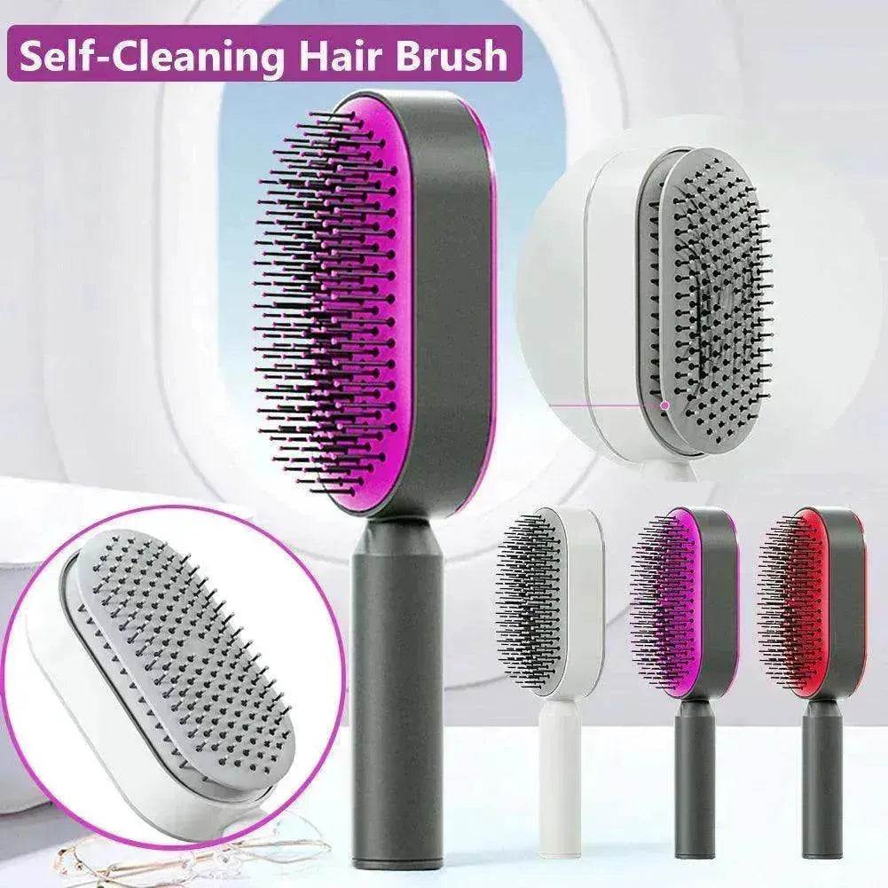 Self Cleaning Hair Brush For Women key Massage Scalp - EX-STOCK Canada