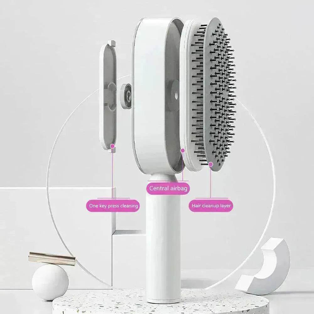 Self Cleaning Hair Brush For Women key Massage Scalp - EX-STOCK Canada